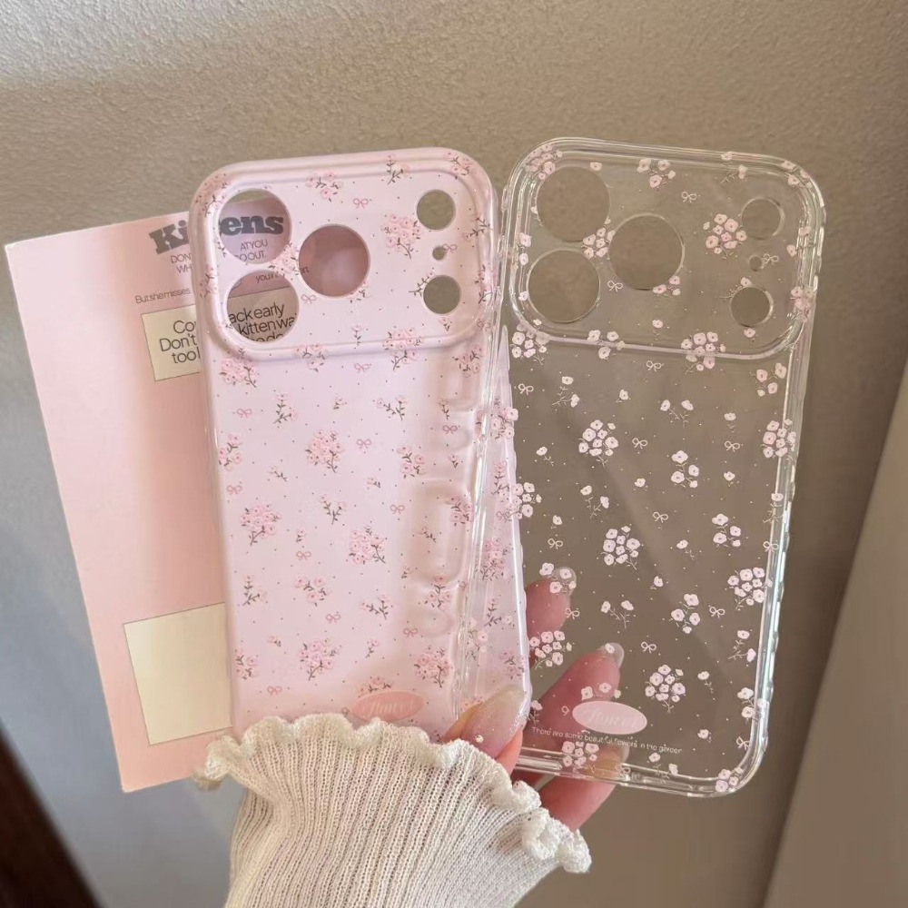 Good Floral & Wedding Decor Supply - 漫画風シンプルな壊れた花柄のかわいい携帯電話ケース、iPhone 17 AIR 16 15 14