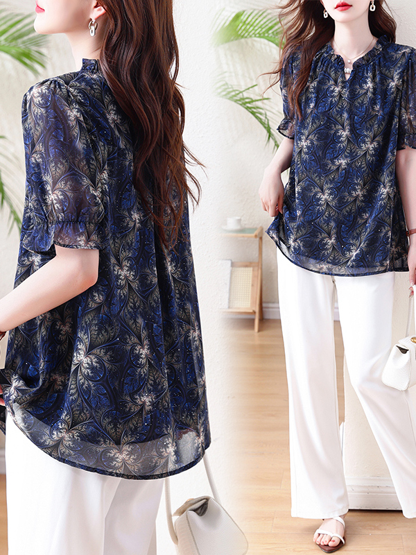 フレンチスタイル ルーズフィット 花柄 半袖 Tシャツ レデ - Good Floral & Wedding Decor Supply のレビューと価格
