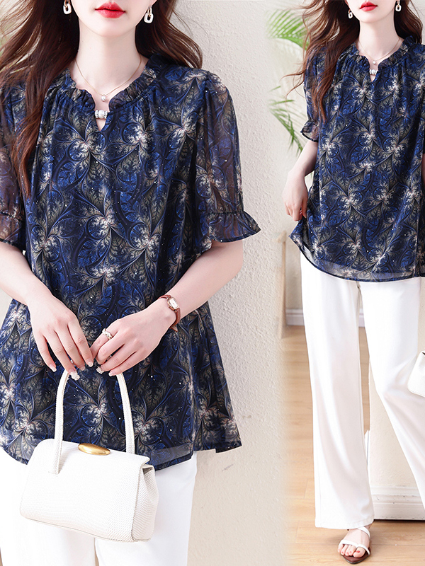 フレンチスタイル ルーズフィット 花柄 半袖 Tシャツ レデ - Good Floral & Wedding Decor Supply のレビューと価格