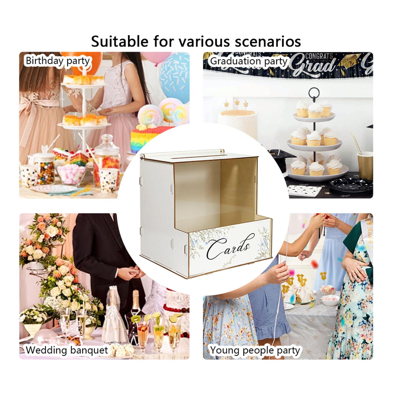 イベントや誕生日パーティー用の、木製の封筒ホルダー付き、パー - Wedding Card Box のレビューと価格